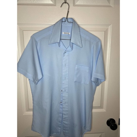 Vintage 1970s Ultressa Button Up Short Sleeve Shirt 14 1/2 - Picture 1 of 10